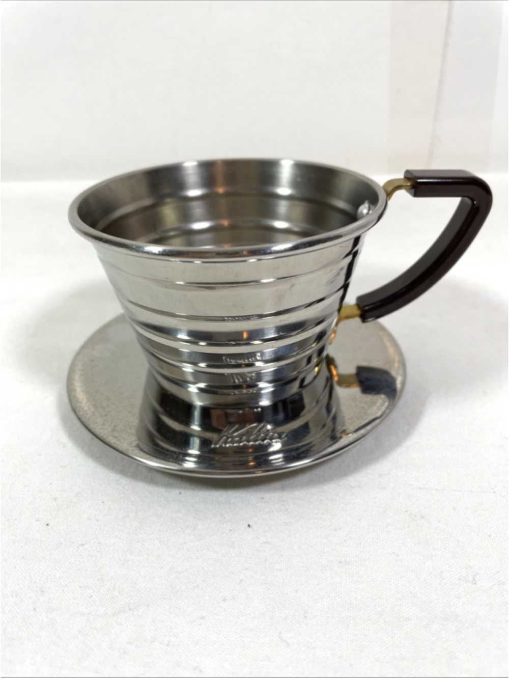 Kalita Wave Series 155 Coffee Dripper Stainless Steel 1-2 Cups Brown Handle